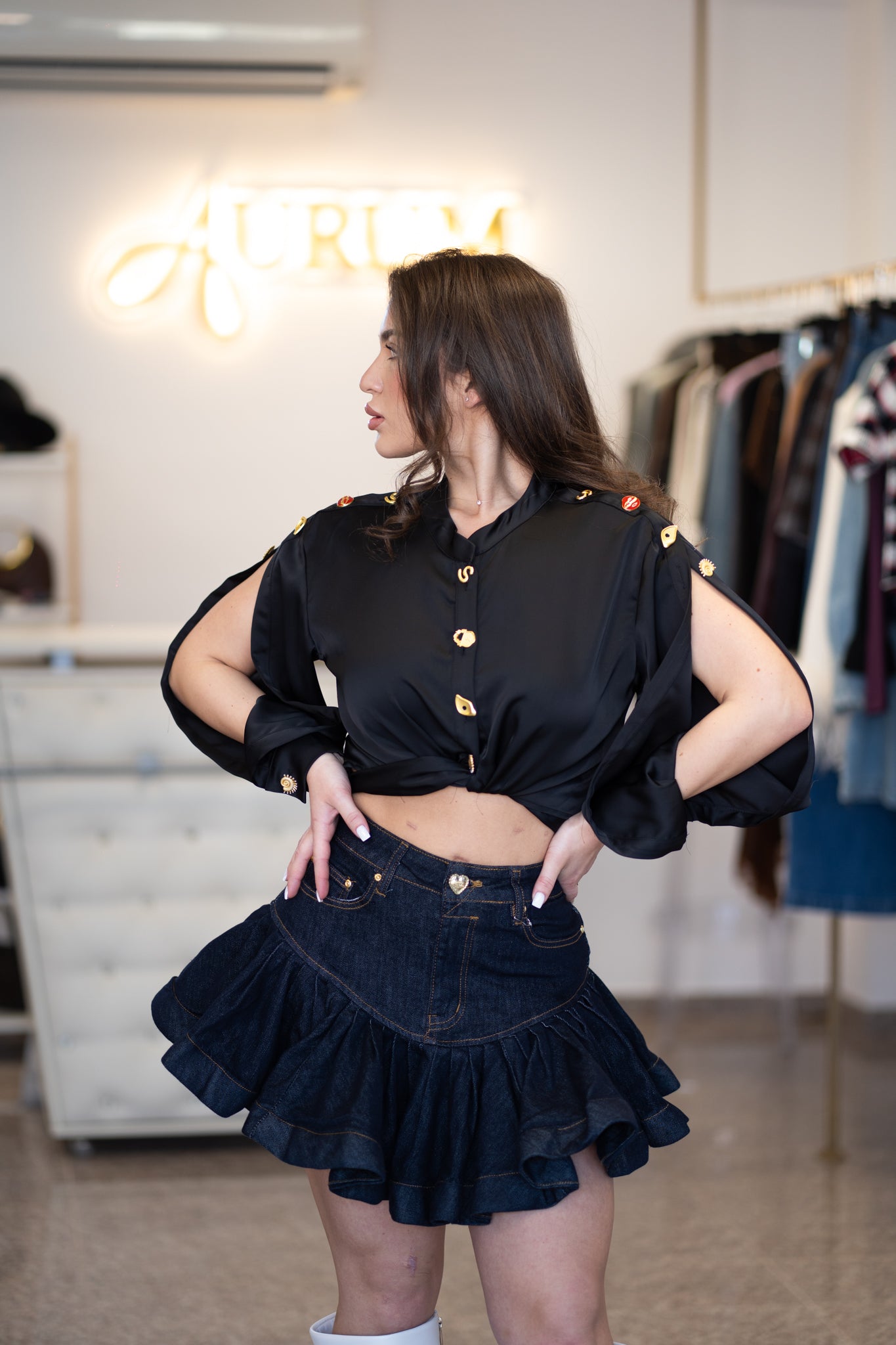 Сет дънкена пола и топ