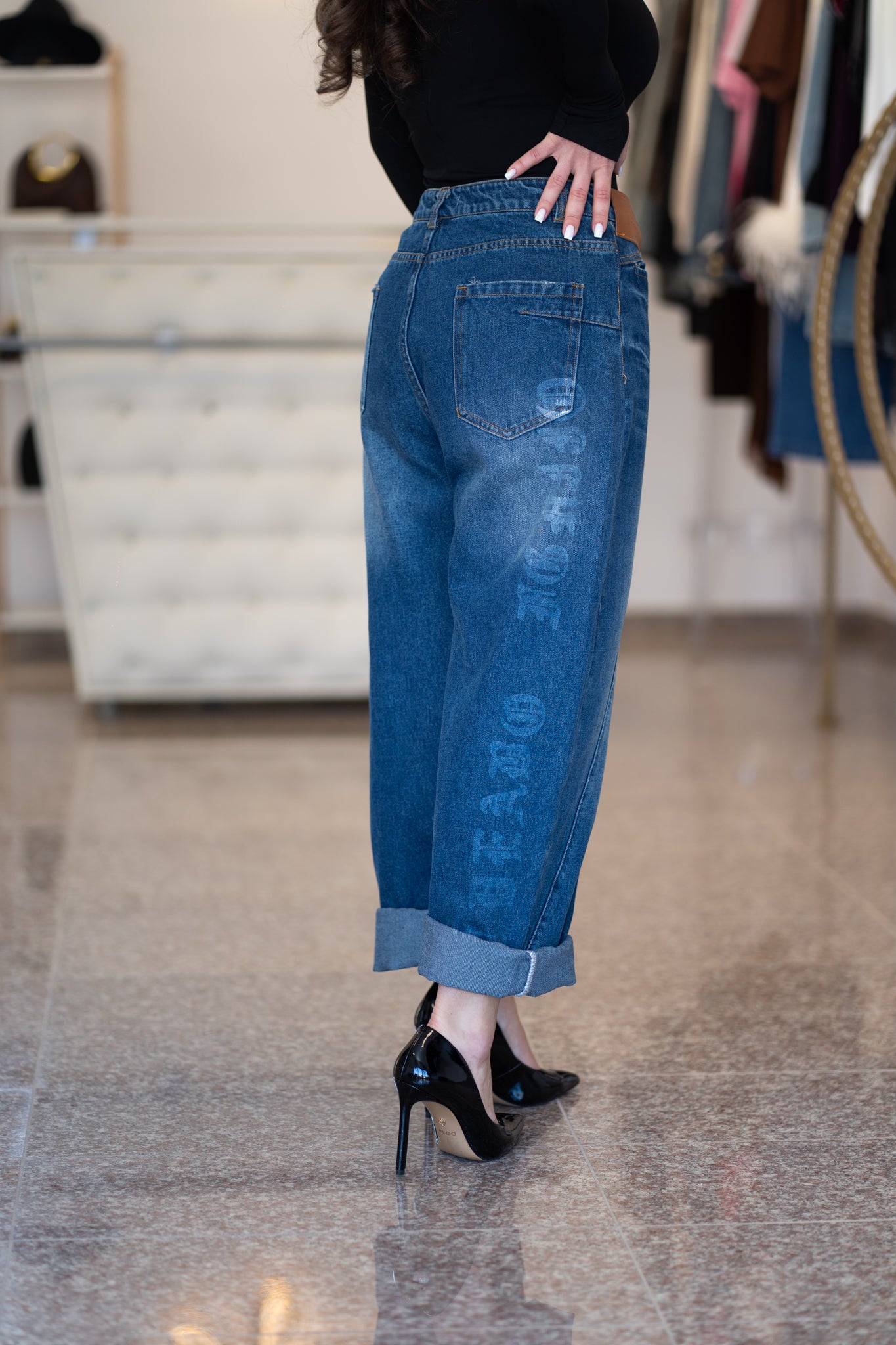 Дънки тип “Chrome Hearts”