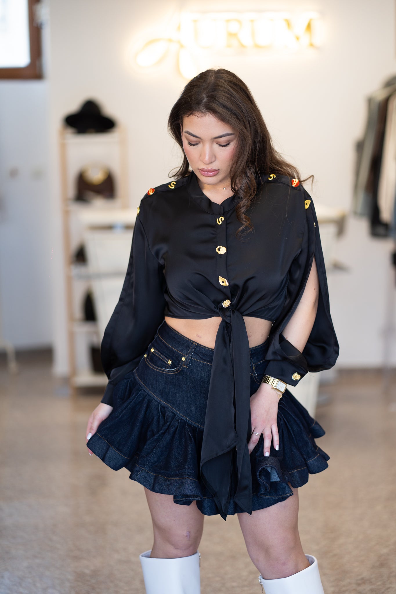 Сет дънкена пола и топ