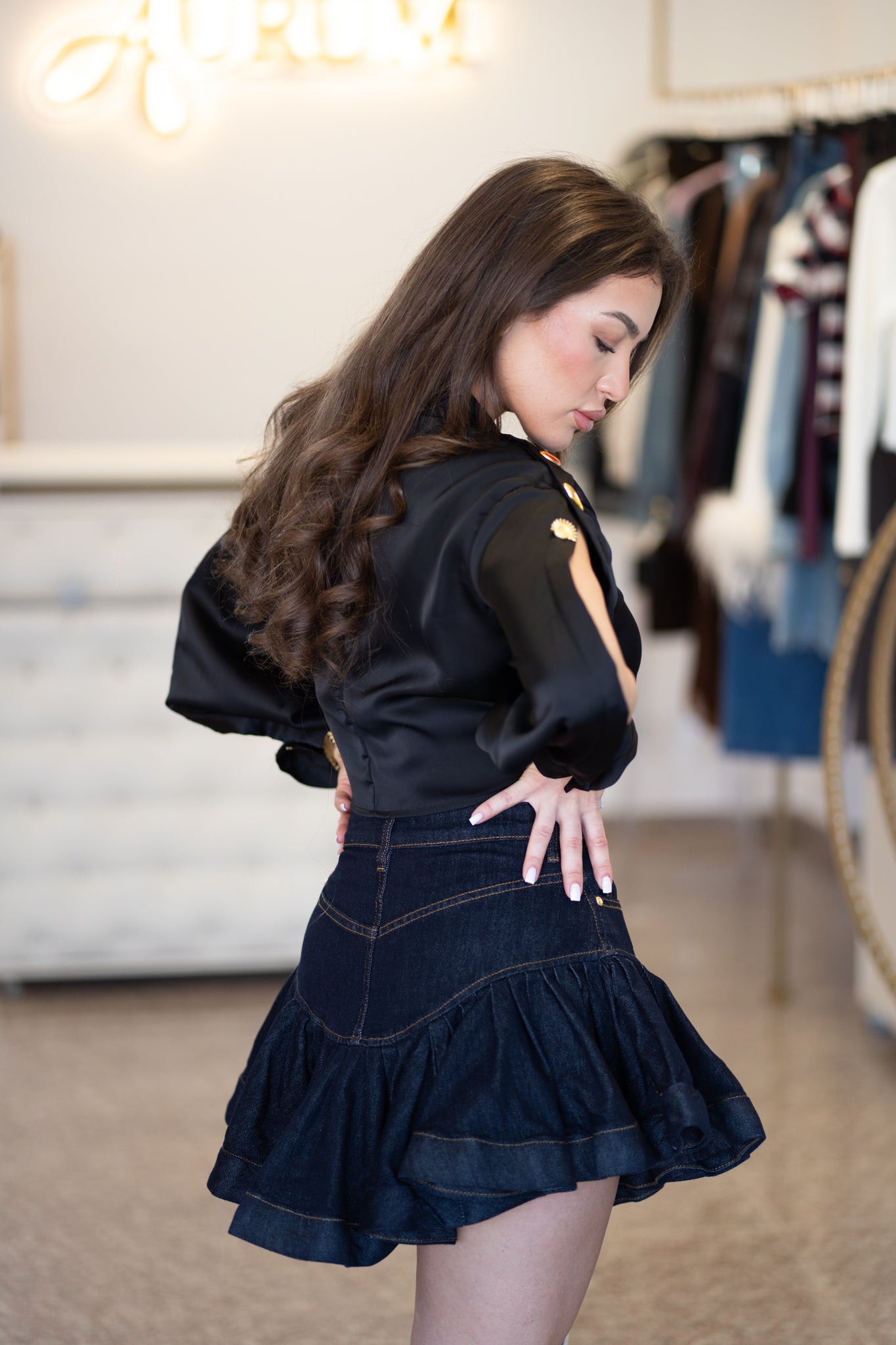 Сет дънкена пола и топ