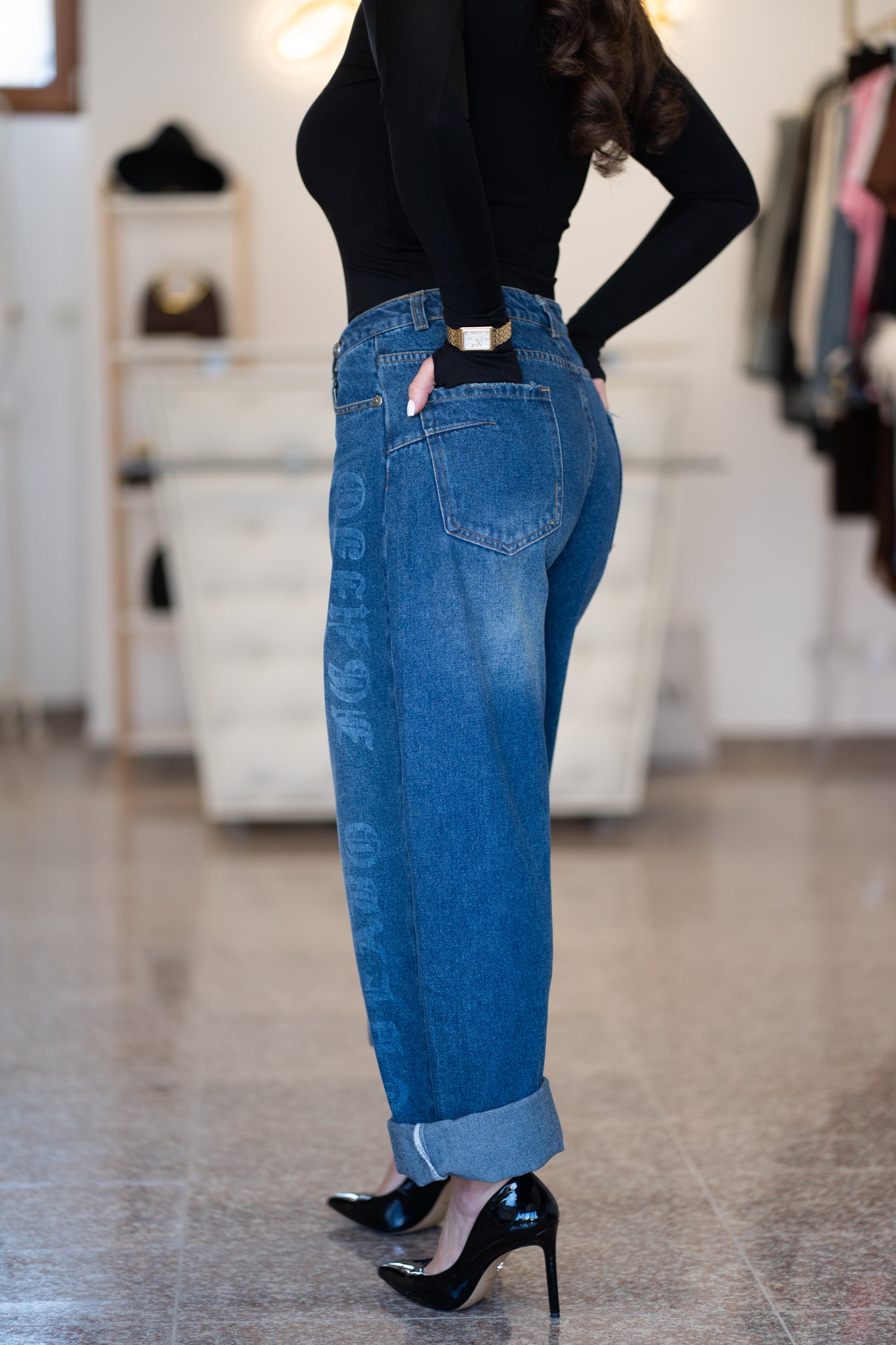 Дънки тип “Chrome Hearts”